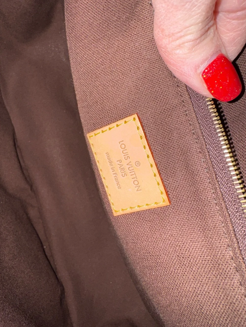 Louis Vuitton Monogram Canvas Shoulder Bag in Brown and Tan